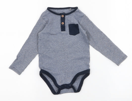 TU Boys Blue Striped Cotton Babygrow One-Piece Size 12-18 Months  Snap