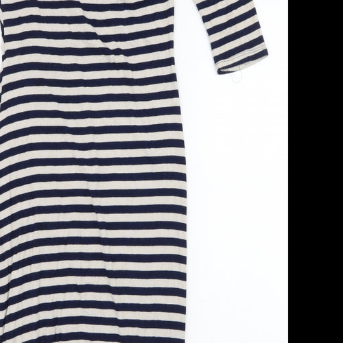 Oasis Womens Multicoloured Striped Viscose Pencil Dress  Size S  Boat Neck Pullover