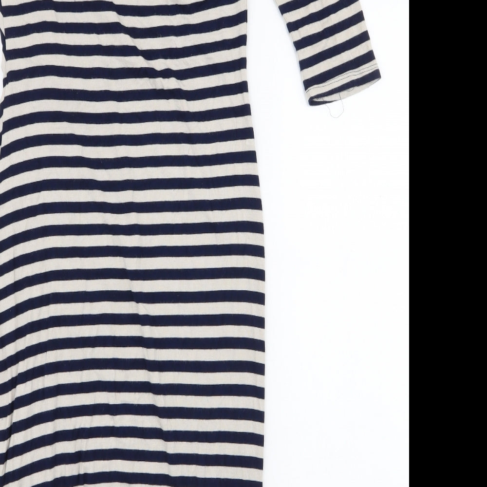 Oasis Womens Multicoloured Striped Viscose Pencil Dress  Size S  Boat Neck Pullover