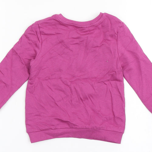 Pep&Co Girls Purple  100% Cotton Pullover T-Shirt Size 12-18 Months Round Neck  - Fairy, Sweater