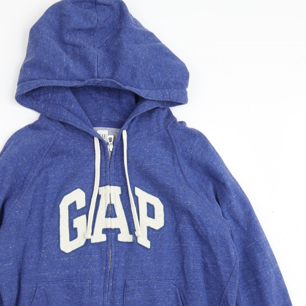 Gap Womens Blue  Cotton Full Zip Hoodie Size L  Zip