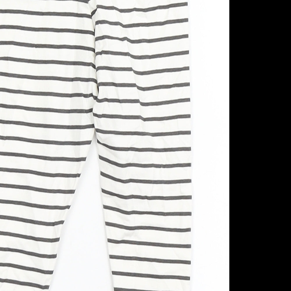 Primark Girls Ivory Striped Cotton Jogger Leggings Size 12-18 Months  Pullover