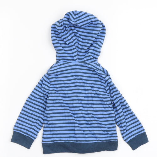 Baker Boy Boys Blue Striped 100% Cotton Cardigan Jumper Size 9-12 Months  Button