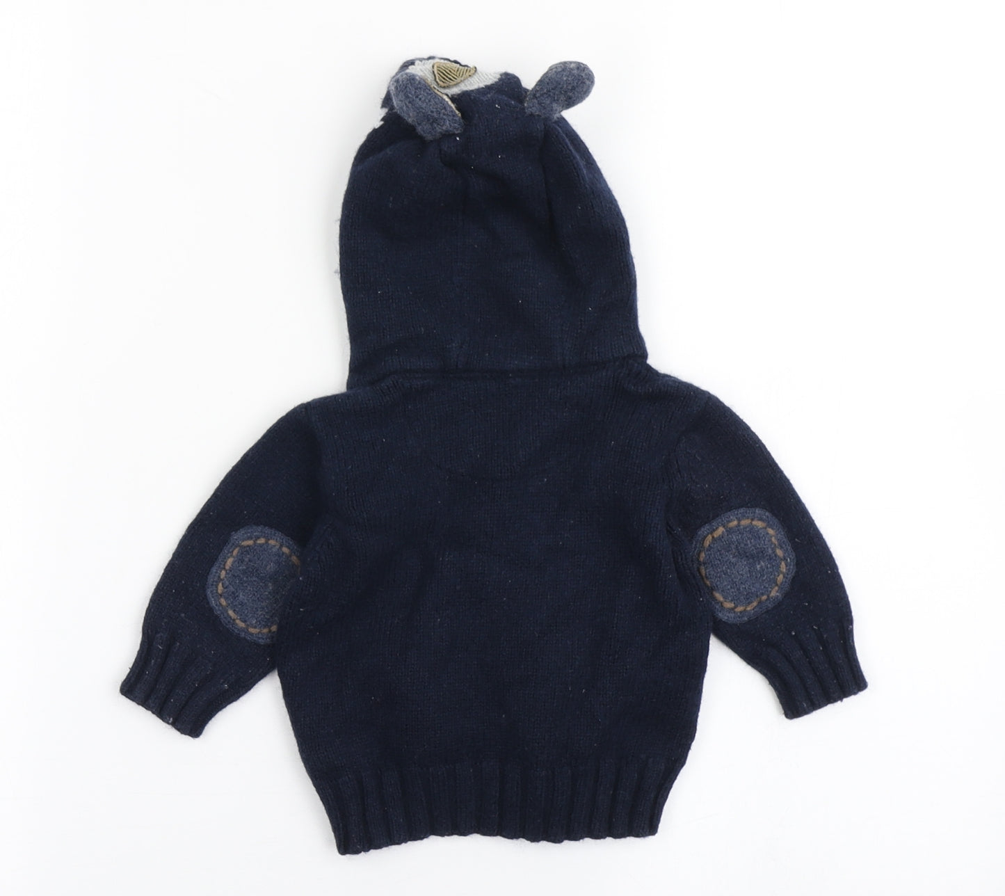 NEXT Boys Blue  Cotton Cardigan Jumper Size 3-6 Months  Button - Bear