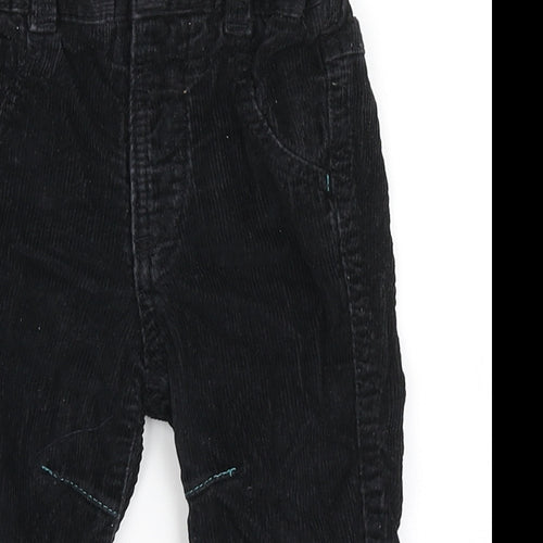 George Boys Black  100% Cotton Cargo Trousers Size 9-12 Months  Button
