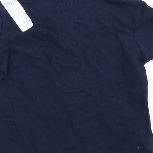 First Impressions Boys Blue  100% Cotton Basic Polo Size 6-9 Months Collared Button