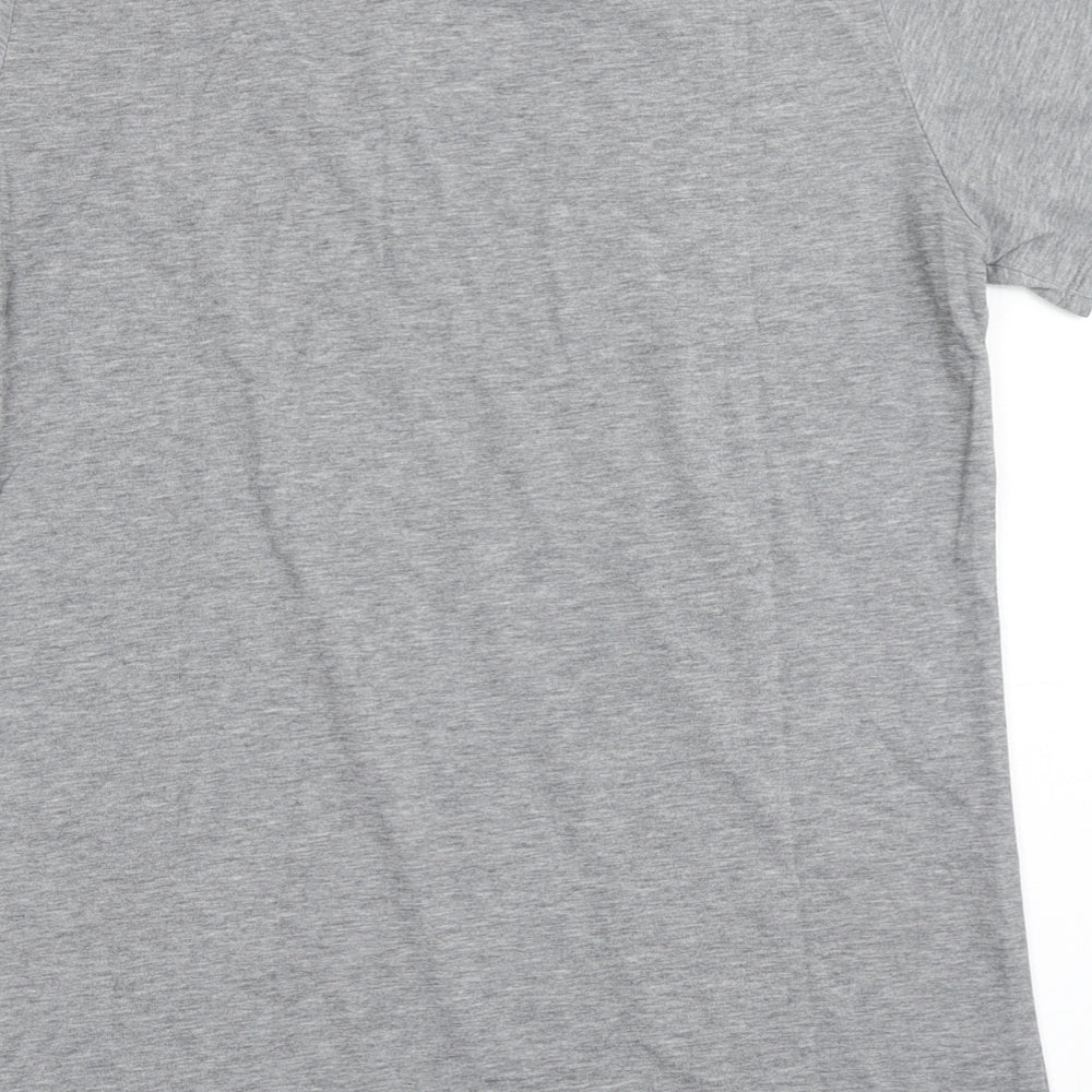Nike Womens Grey  Cotton Basic T-Shirt Size S Scoop Neck