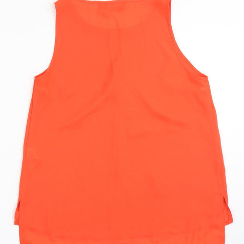 Dorothy Perkins Womens Orange  Polyester Basic Blouse Size 8 Round Neck