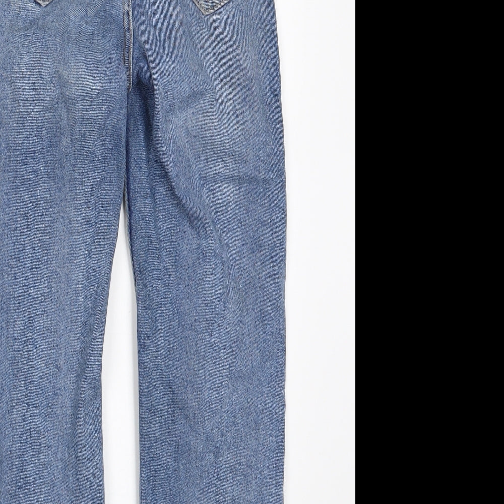 Stradivarius Womens Blue  Cotton Mom Jeans Size 6 L24 in Slim Zip