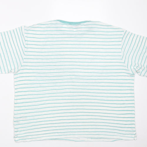 Dunnes Stores Womens White Striped Viscose Pullover Sweatshirt Size L