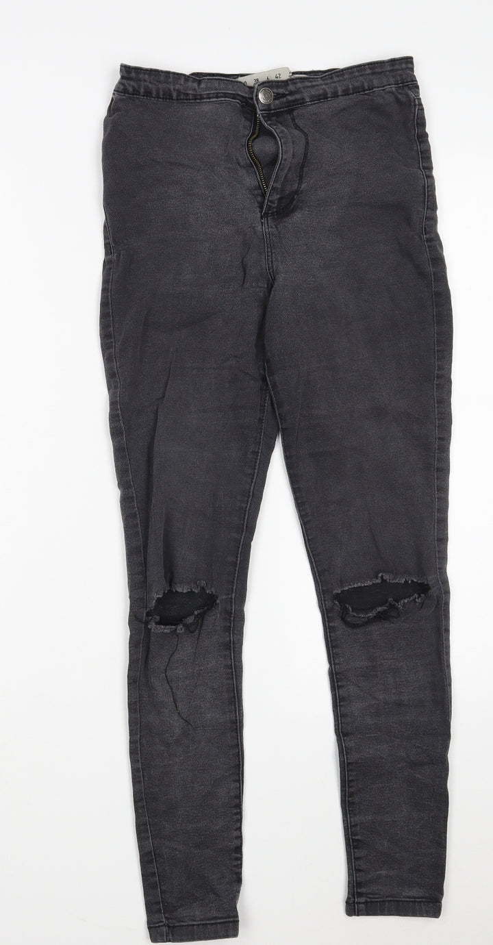 Denim Co. Womens Grey  Cotton Jegging Jeans Size 10 L25 in Slim Zip