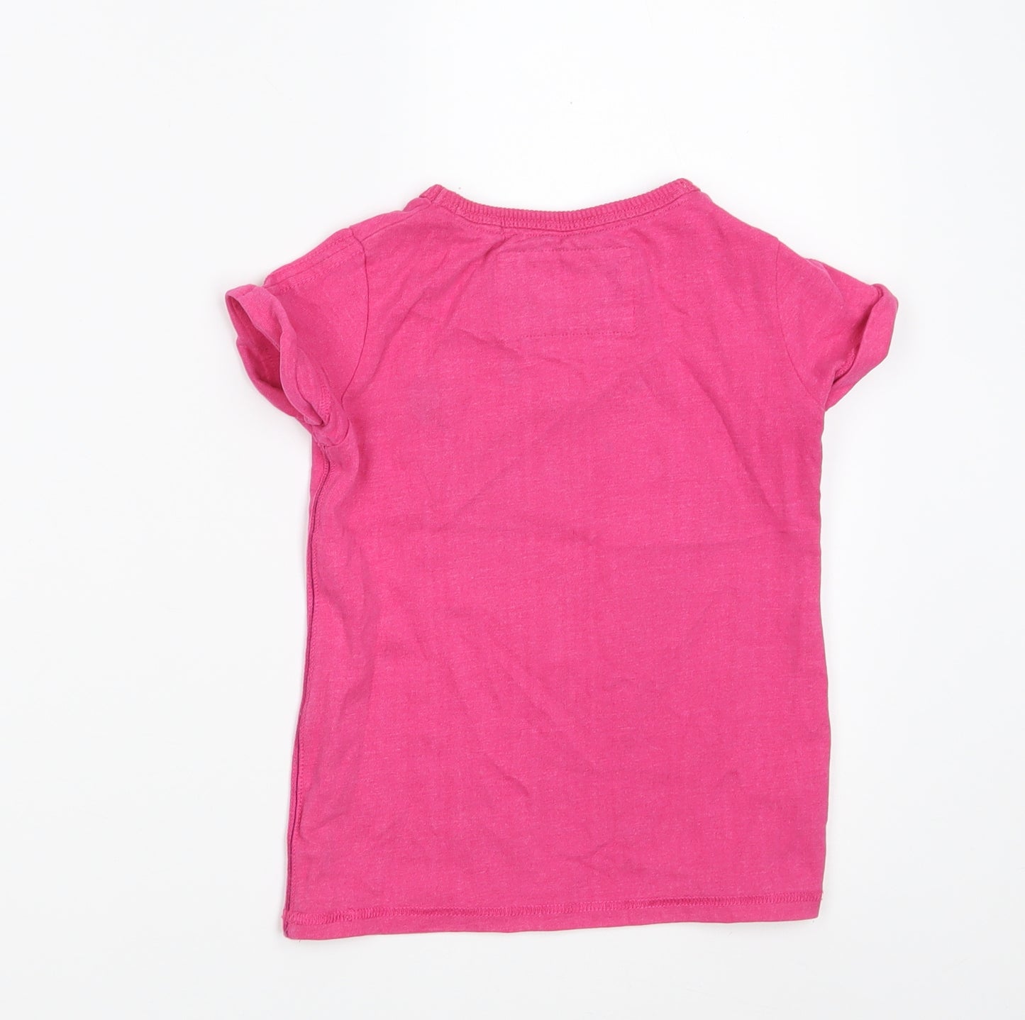 NEXT Girls Pink  Cotton Basic T-Shirt Size 4 Years Round Neck