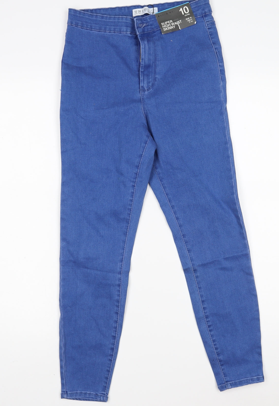 Denim Co. Womens Blue  Cotton Jegging Jeans Size 10 L23 in Slim Zip