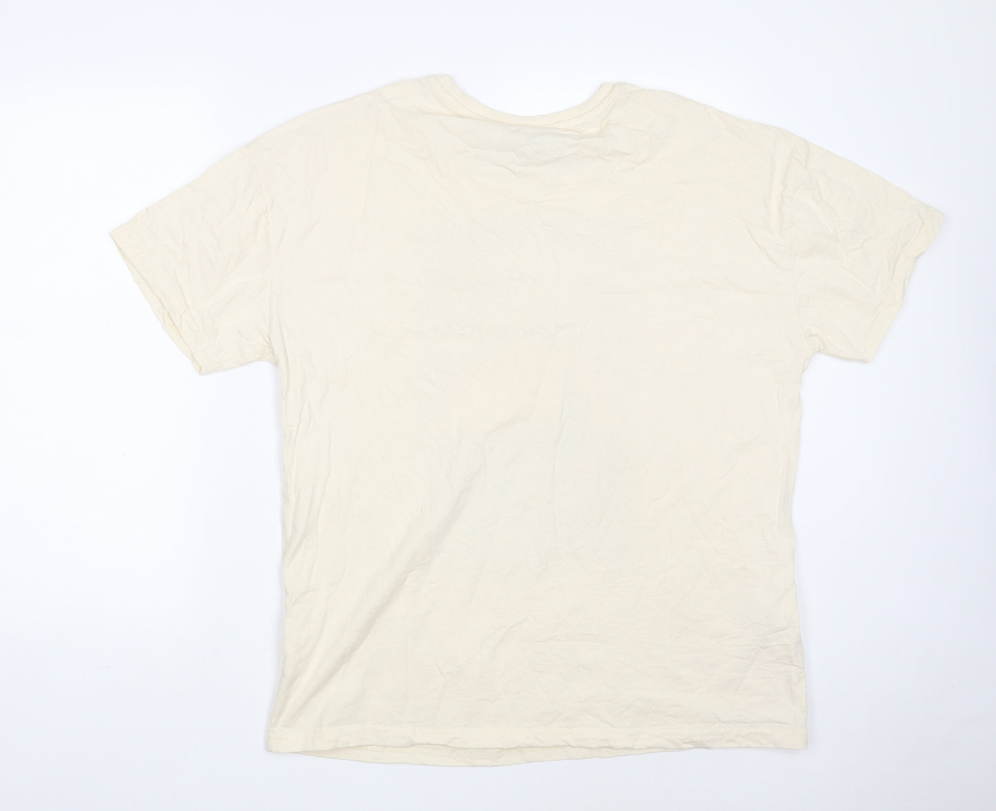 Primark Womens Beige  100% Cotton Basic T-Shirt Size 12 Round Neck - Arizona