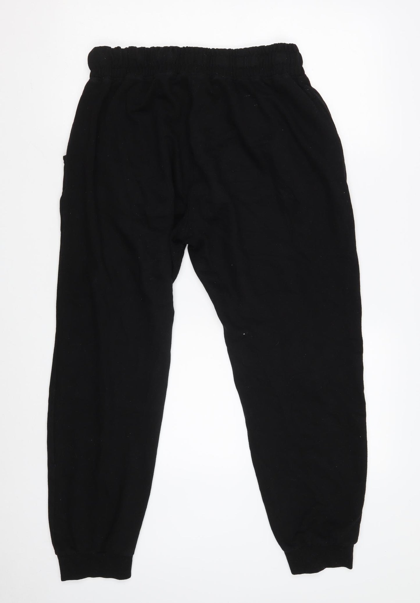 Pep & Co Womens Black  Cotton Jogger Trousers Size 14 L25 in Regular Drawstring