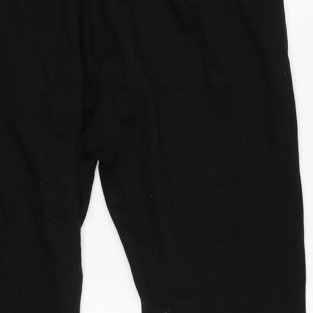 Pep & Co Womens Black  Cotton Jogger Trousers Size 14 L25 in Regular Drawstring