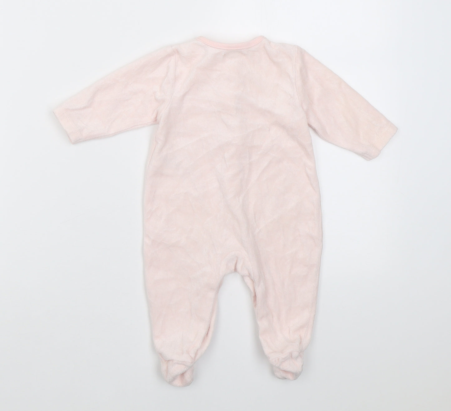 Mintini Baby Girls Pink Floral Cotton Babygrow One-Piece Size 0-3 Months  Button