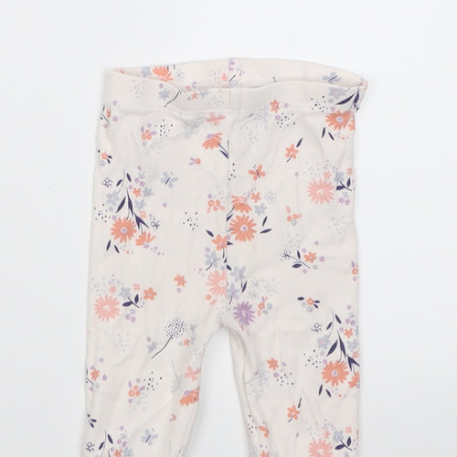 George Girls Purple Floral Cotton Capri Trousers Size 3-6 Months  Pullover