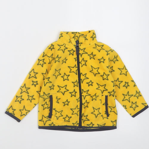 Dunnes Stores Boys Yellow Geometric Polyester Full Zip Jumper Size 6-9 Months  Zip - Star Pattern