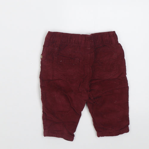 NEXT Boys Red  Cotton Capri Trousers Size 0-3 Months  Button