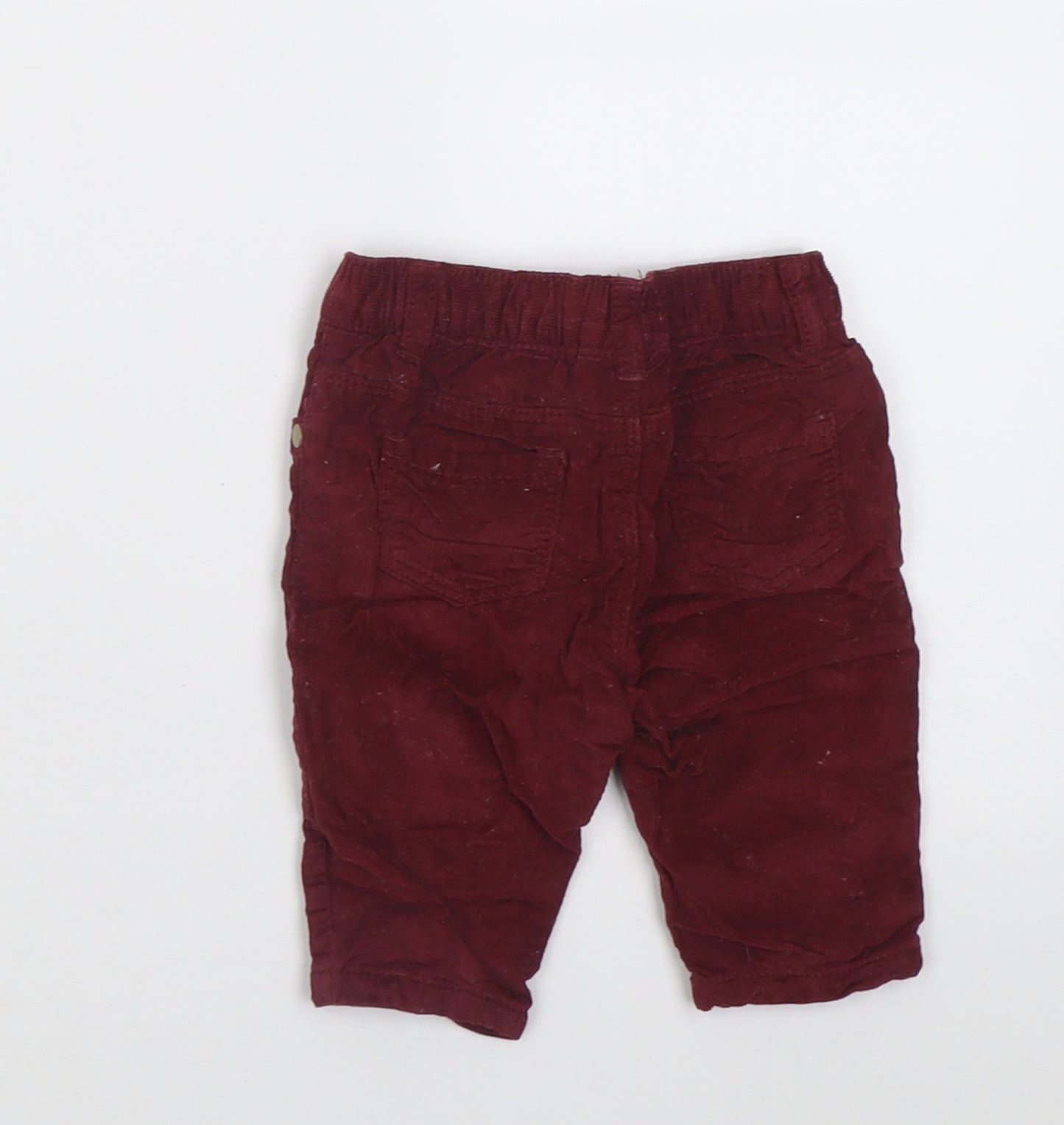 NEXT Boys Red  Cotton Capri Trousers Size 0-3 Months  Button