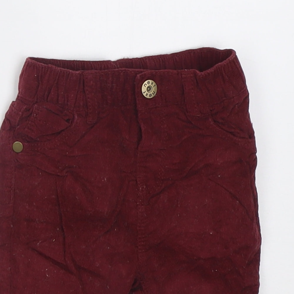 NEXT Boys Red  Cotton Capri Trousers Size 0-3 Months  Button
