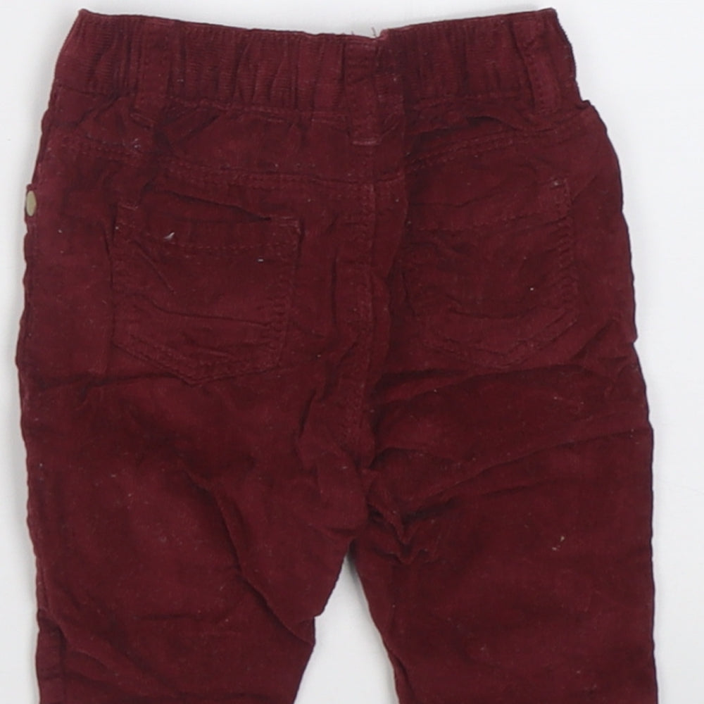 NEXT Boys Red  Cotton Capri Trousers Size 0-3 Months  Button