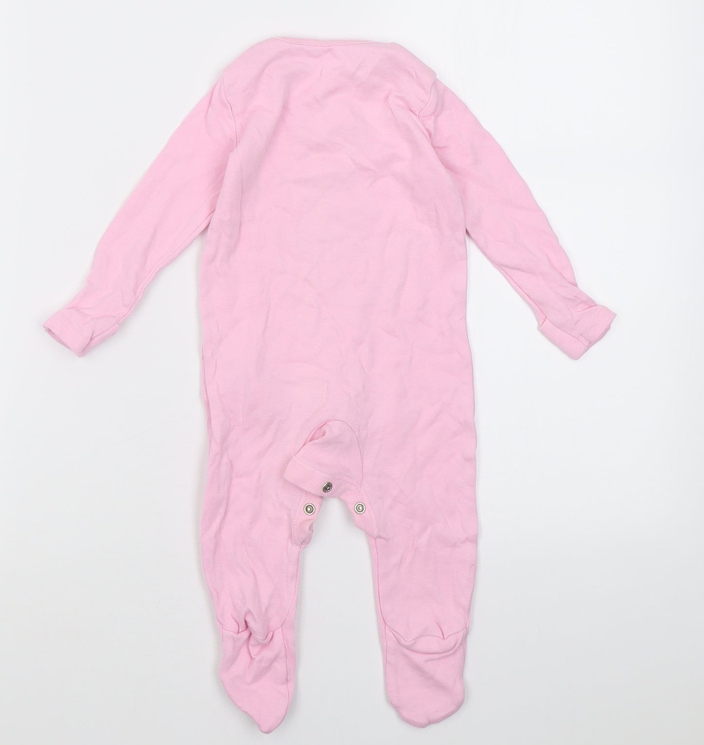 F&F Girls Pink  Cotton Babygrow One-Piece Size 3-6 Months  Button - minnie mouse