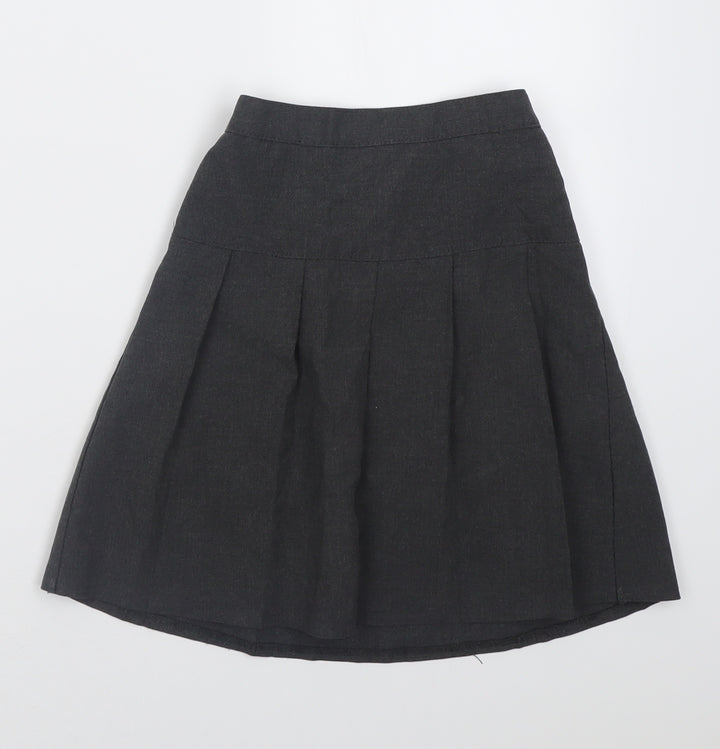 Dunnes Stores Girls Grey Polyester A-Line Skirt Size 5-6 Years Regular Pull On - School Wear