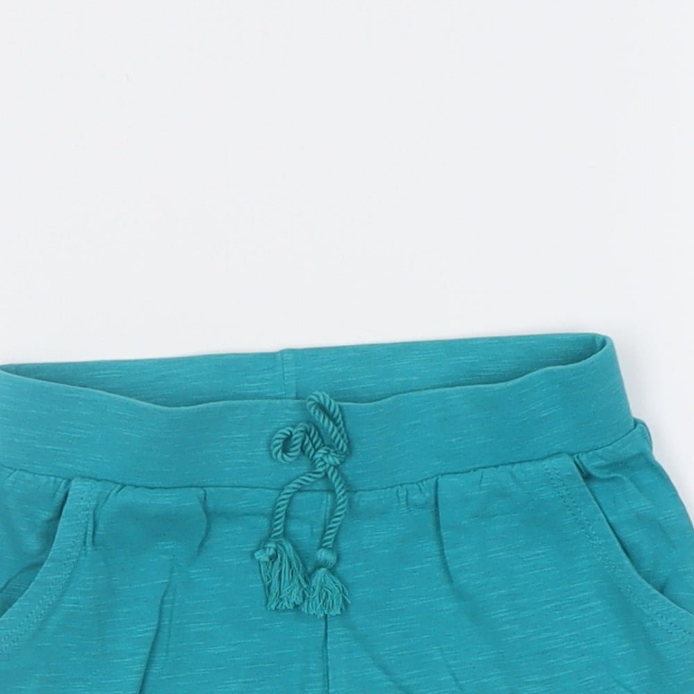TU Girls Blue  Cotton Bermuda Shorts Size 3-4 Years  Regular Tie