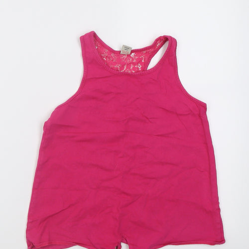 TU Girls Pink  Cotton Basic Tank Size 11 Years Crew Neck Pullover