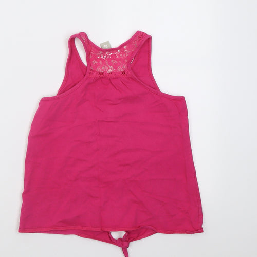 TU Girls Pink  Cotton Basic Tank Size 11 Years Crew Neck Pullover