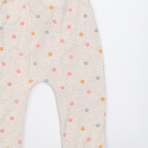 Mothercare Girls Beige Polka Dot Cotton Capri Trousers Size 6-9 Months  Pullover