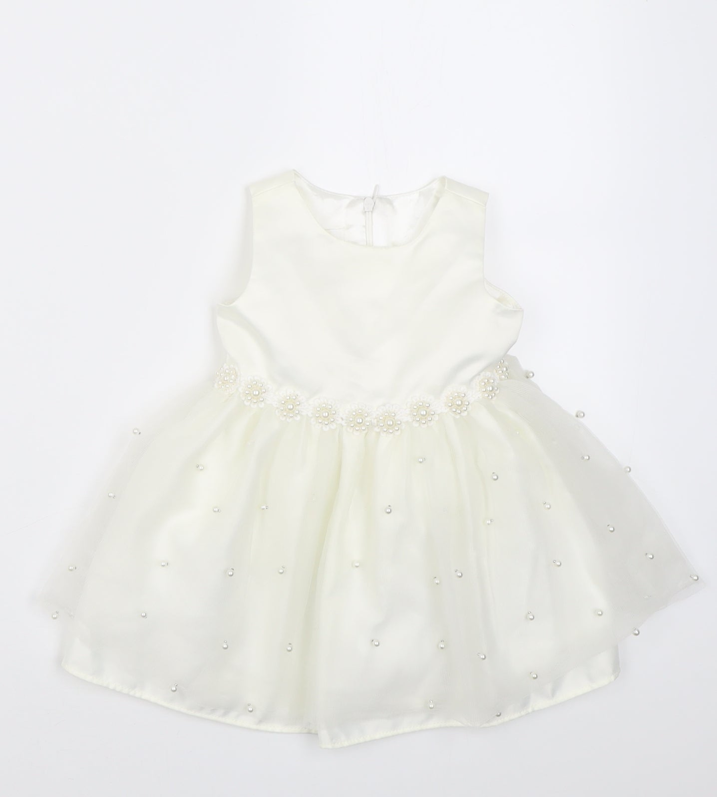 Cinderella Girls White  Polyester A-Line  Size 24 Months  Crew Neck Zip