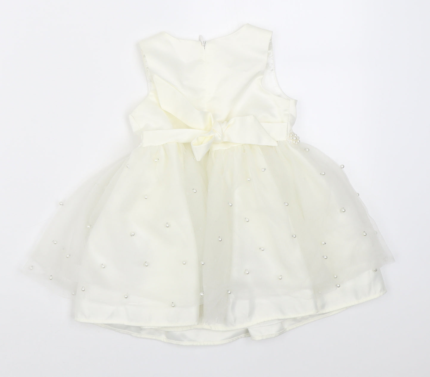 Cinderella Girls White  Polyester A-Line  Size 24 Months  Crew Neck Zip