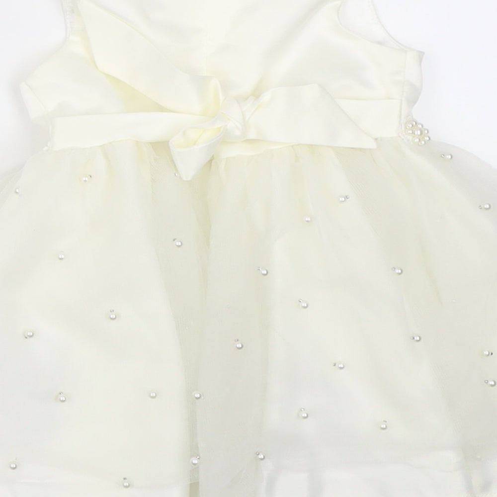 Cinderella Girls White  Polyester A-Line  Size 24 Months  Crew Neck Zip