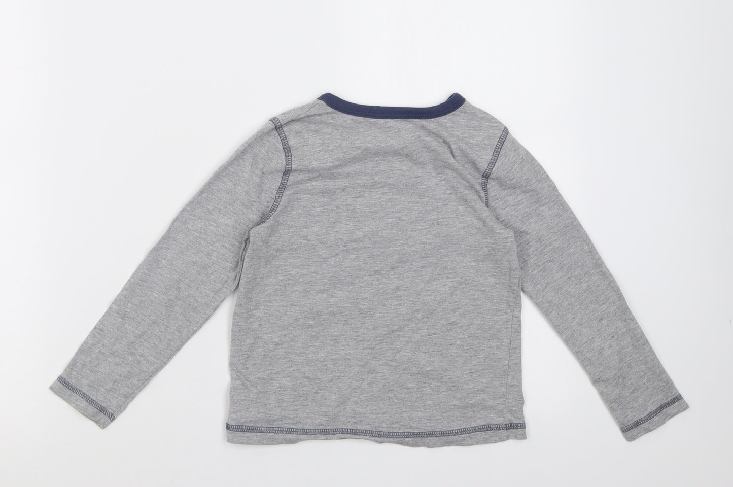 George Boys Grey  Cotton Basic Casual Size 5-6 Years Collared Pullover