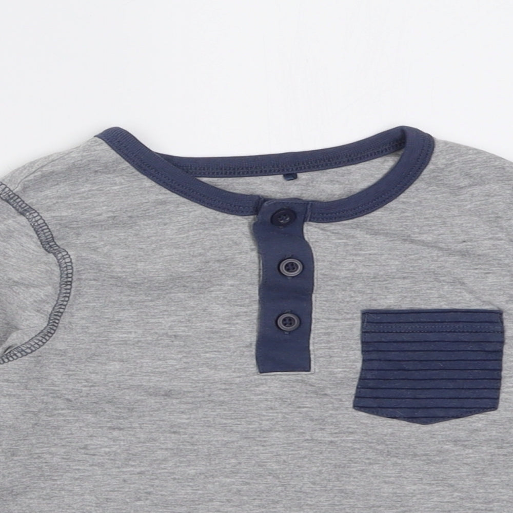 George Boys Grey  Cotton Basic Casual Size 5-6 Years Collared Pullover