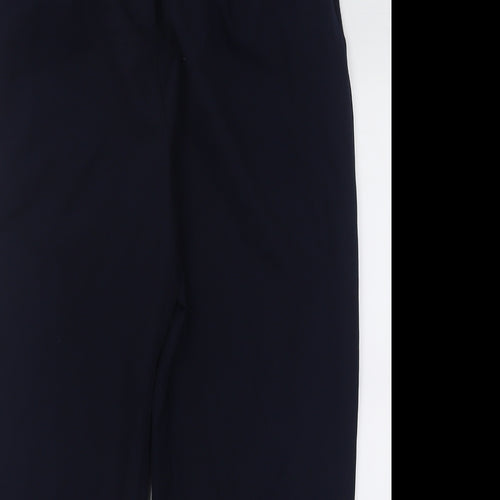 Marks and Spencer Womens Blue  Polyester Trousers  Size 14 L26 in Regular Hook & Eye