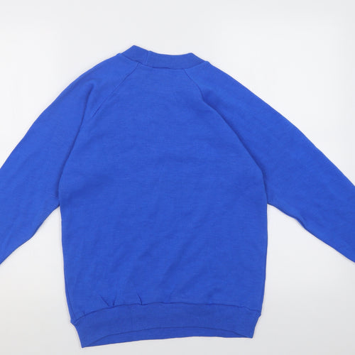 Preworn Mens Blue Crew Neck  Acrylic Pullover Jumper Size S   - faithful city