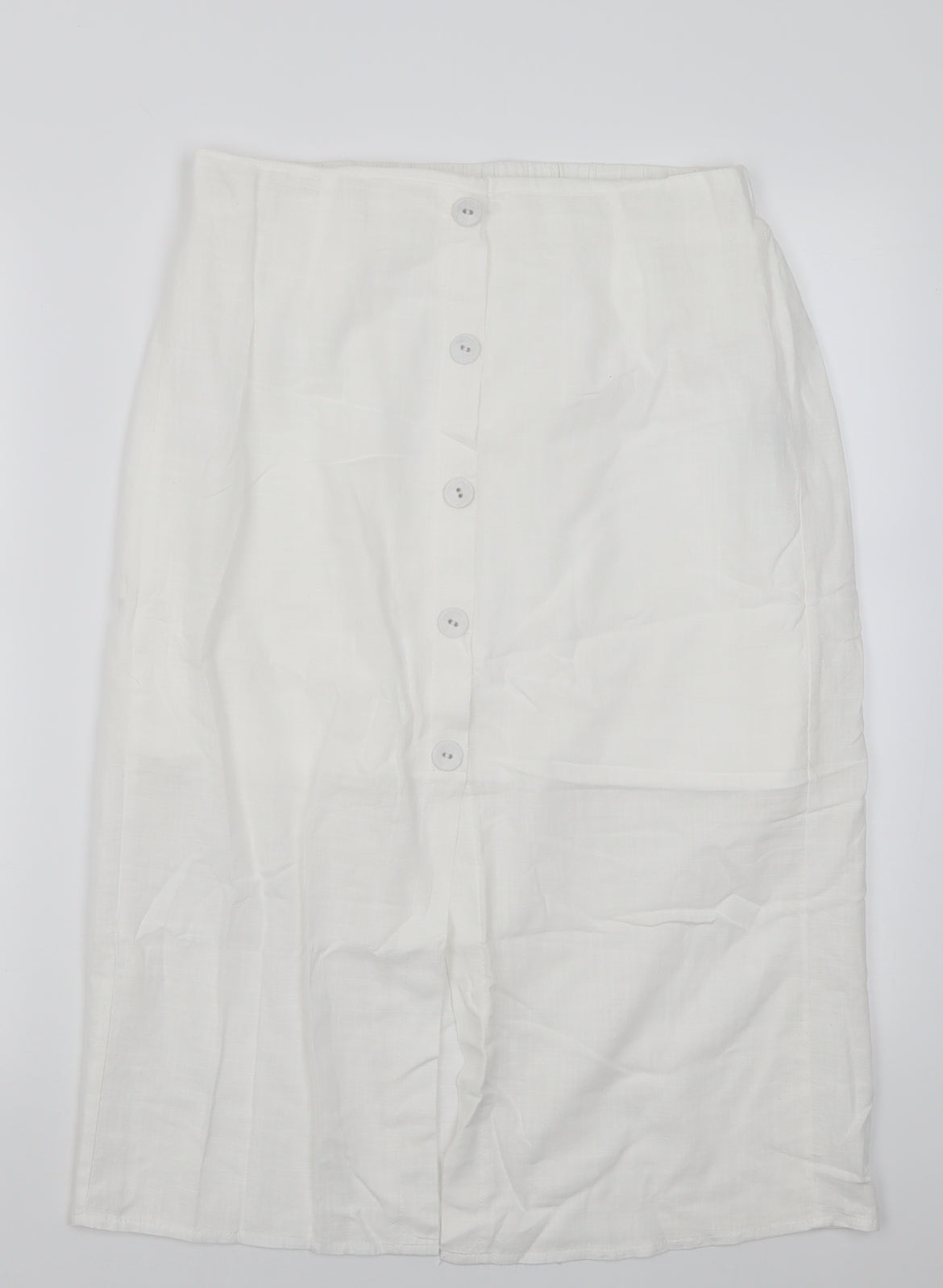 SheIn Womens White  Cotton A-Line Skirt Size M