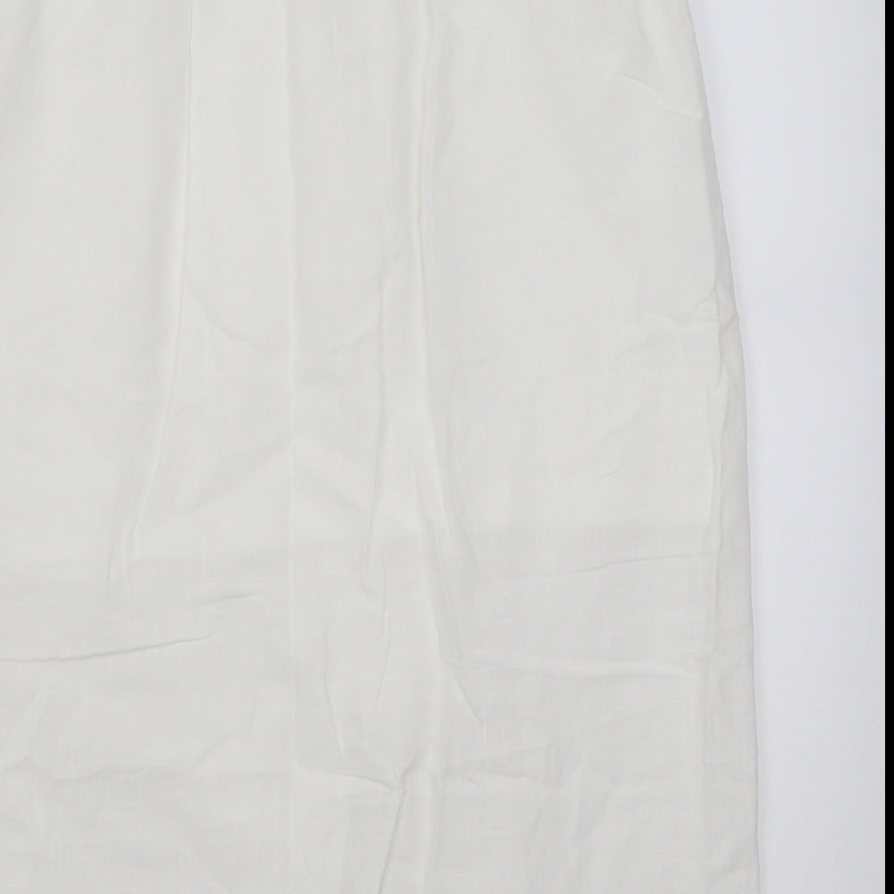 SheIn Womens White  Cotton A-Line Skirt Size M