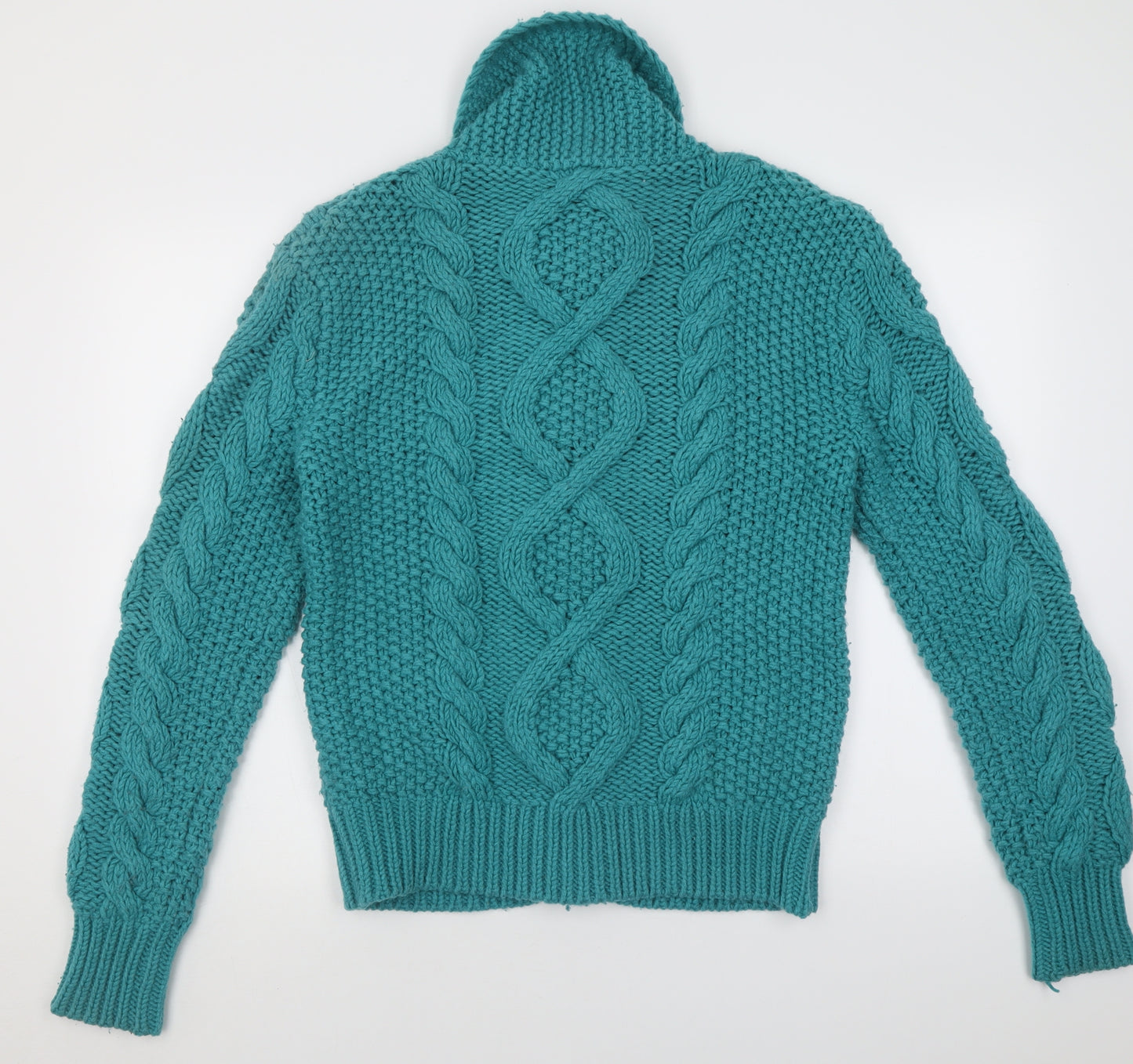 Diesel Womens Blue V-Neck Geometric Acrylic Cardigan Jumper Size L