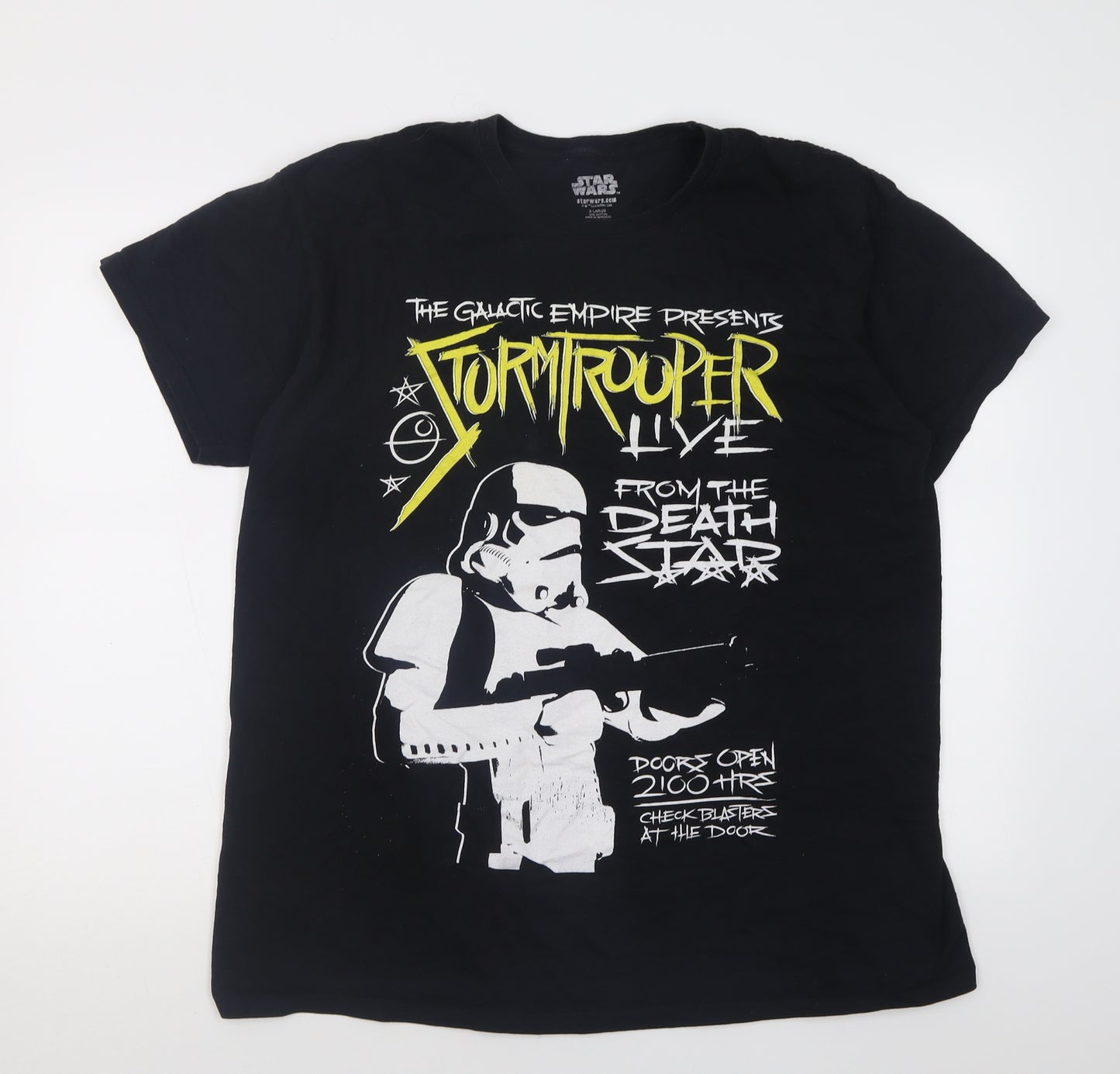 Star Wars Mens Black  Cotton  T-Shirt Size XL Crew Neck  - Star wars