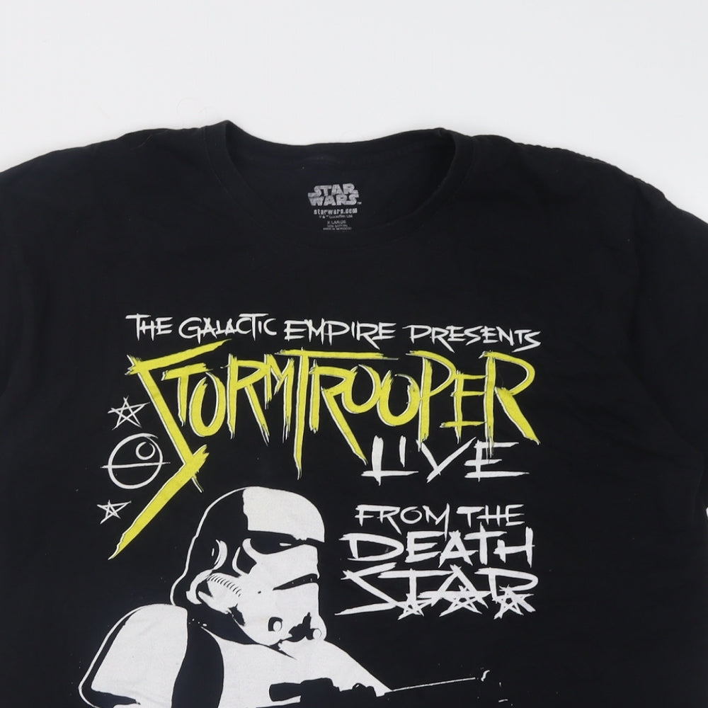 Star Wars Mens Black  Cotton  T-Shirt Size XL Crew Neck  - Star wars