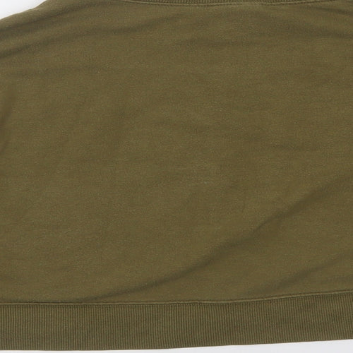 H&M Womens Green High Neck  Cotton Pullover Jumper Size M