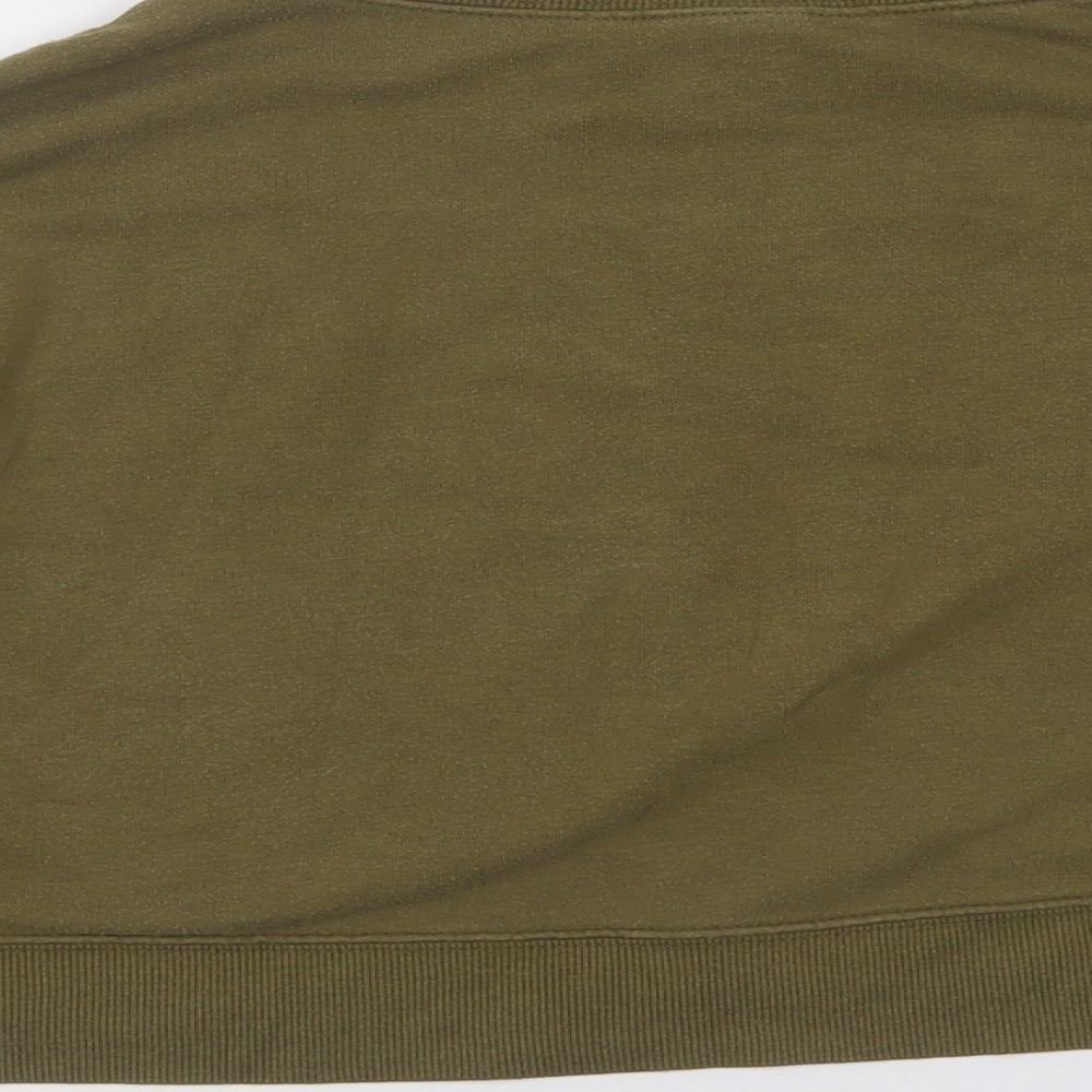 H&M Womens Green High Neck  Cotton Pullover Jumper Size M
