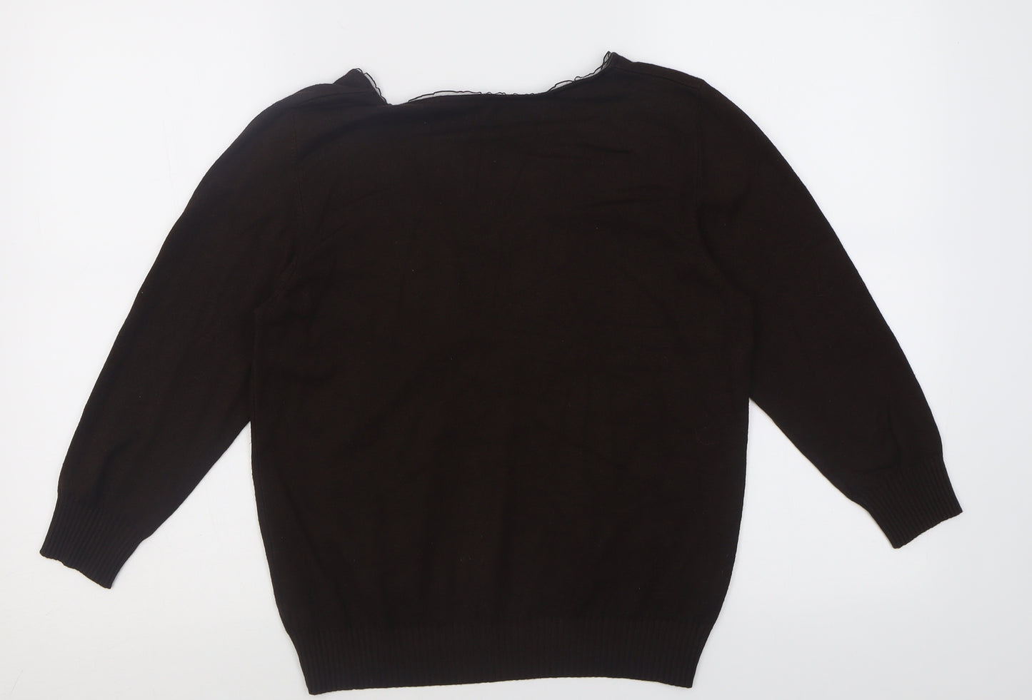 Per Una Womens Brown V-Neck  Viscose Pullover Jumper Size 16