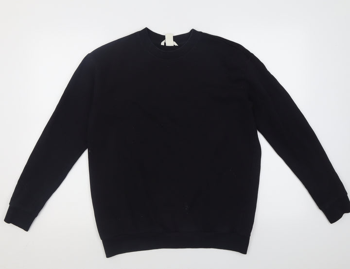 H&M Womens Black Cotton Pullover Sweatshirt Size S Pullover