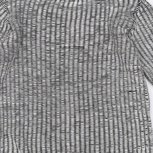 H&M Womens White Crew Neck Geometric Acrylic Pullover Jumper Size S